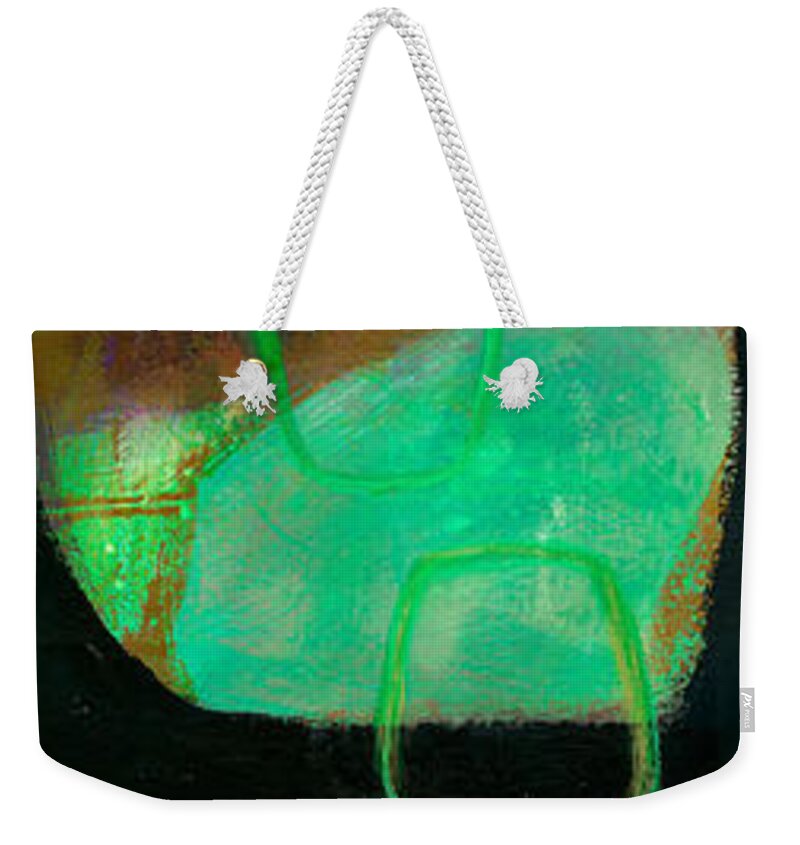 Abstract Weekender Tote Bag featuring the painting Tidal Current 1 by Jane Davies