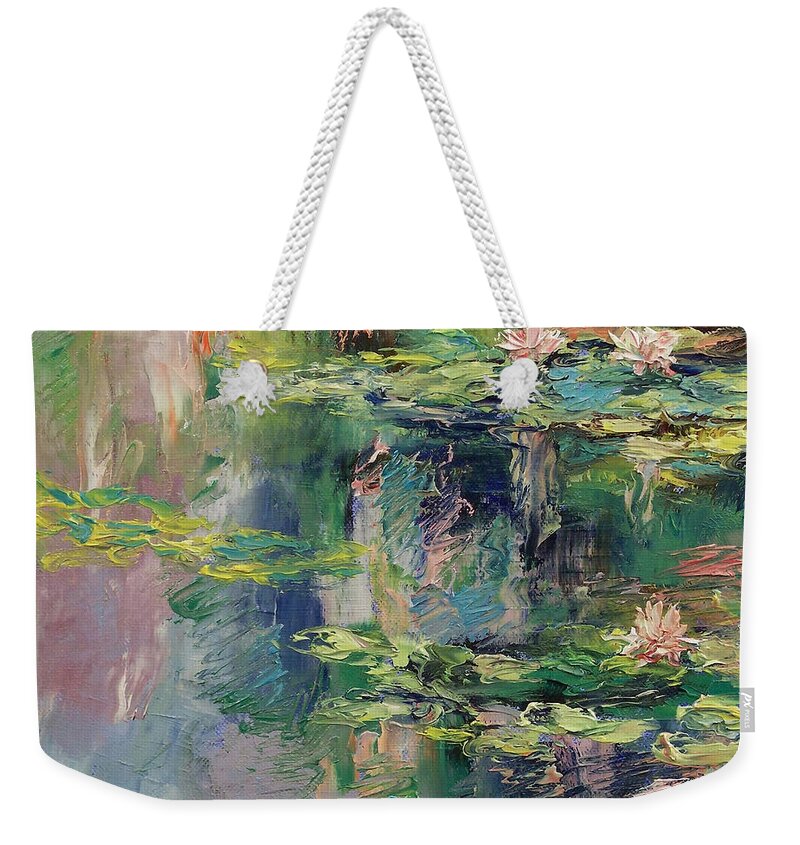 Water Lilies Weekender Tote Bag featuring the painting Water Lilies by Michael Creese