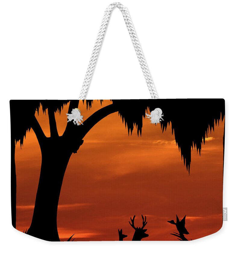 Swamp Sunset Weekender Tote Bag featuring the photograph Wetland Wildlife - Sunset Sky by Al Powell Photography USA