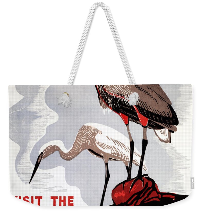 1938 Weekender Tote Bag featuring the photograph ZOO POSTER c1936 #3 by Granger