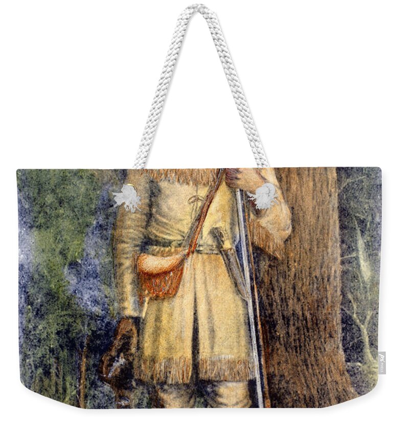 19th Century Weekender Tote Bag featuring the drawing Davy Crockett (1786-1836) #20 by Granger