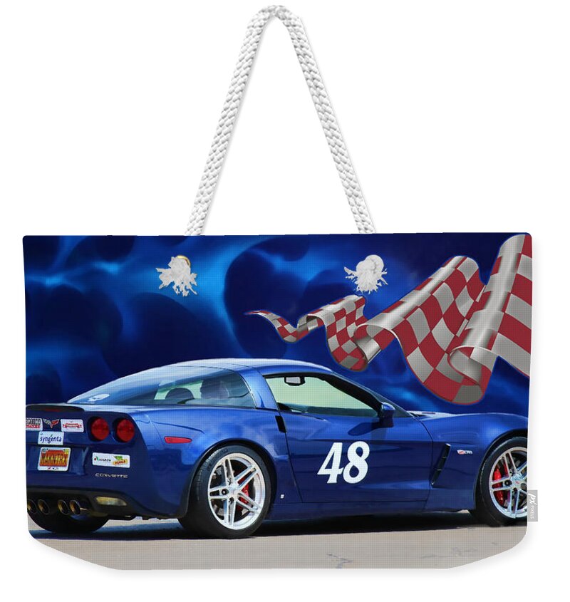 2007 Corvette Weekender Tote Bag featuring the photograph 2007 Z06 Corvette by Sylvia Thornton