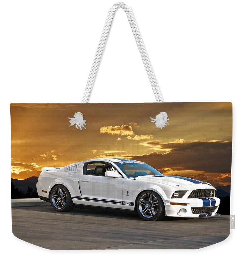 Alloy Weekender Tote Bag featuring the photograph 2013 Shelby Mustang GT500 by Dave Koontz