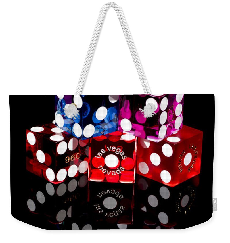 Dice Weekender Tote Bag featuring the photograph Colorful Dice by Raul Rodriguez