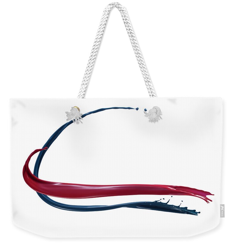 White Background Weekender Tote Bag featuring the photograph Splashing Of The Color Paint #21 by Level1studio
