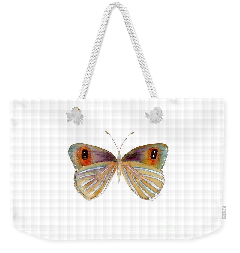Argyrophenga Weekender Tote Bag featuring the painting 24 Argyrophenga Butterfly by Amy Kirkpatrick