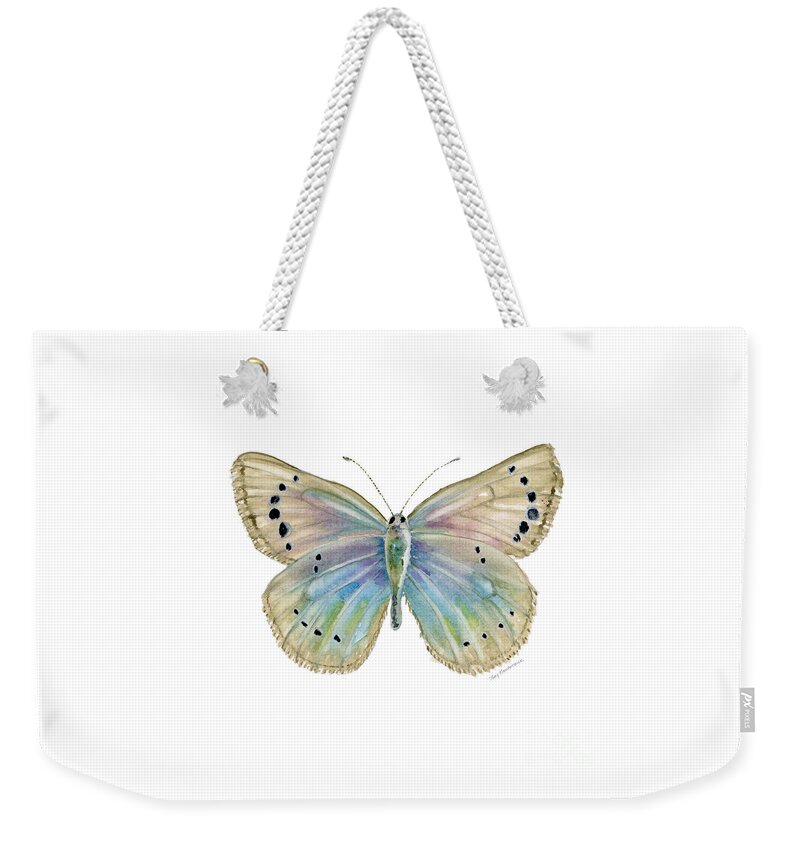 Alexis Weekender Tote Bag featuring the painting 25 Alexis Butterfly by Amy Kirkpatrick