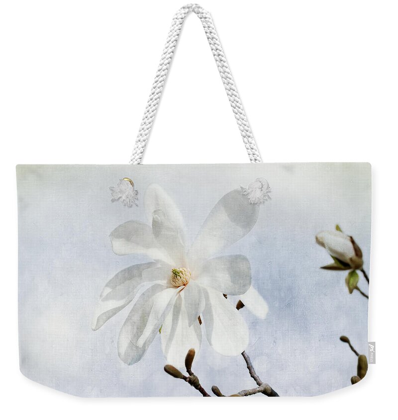 Magnolia Weekender Tote Bag featuring the mixed media Still life #26 by Heike Hultsch