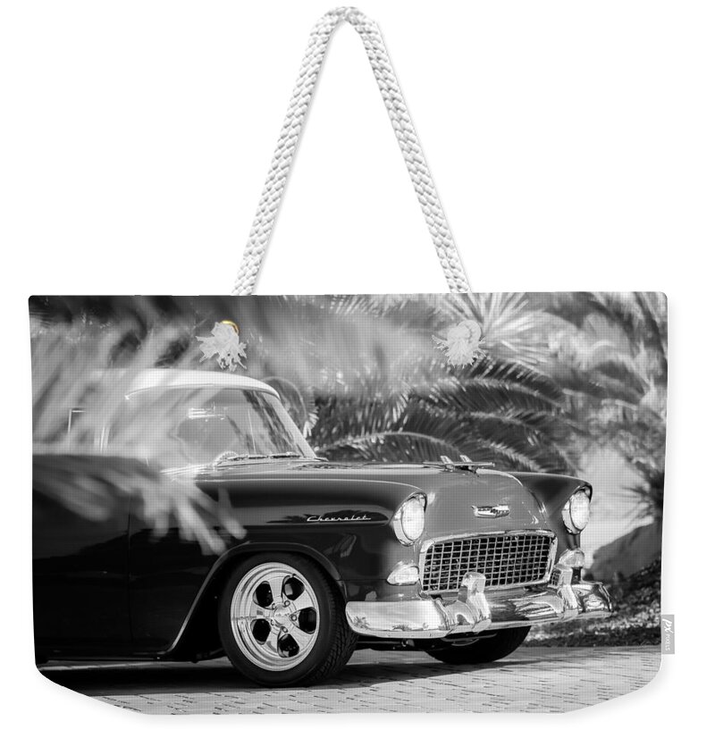 1955 Chevrolet 210 Weekender Tote Bag featuring the photograph 1955 Chevrolet 210 #3 by Jill Reger