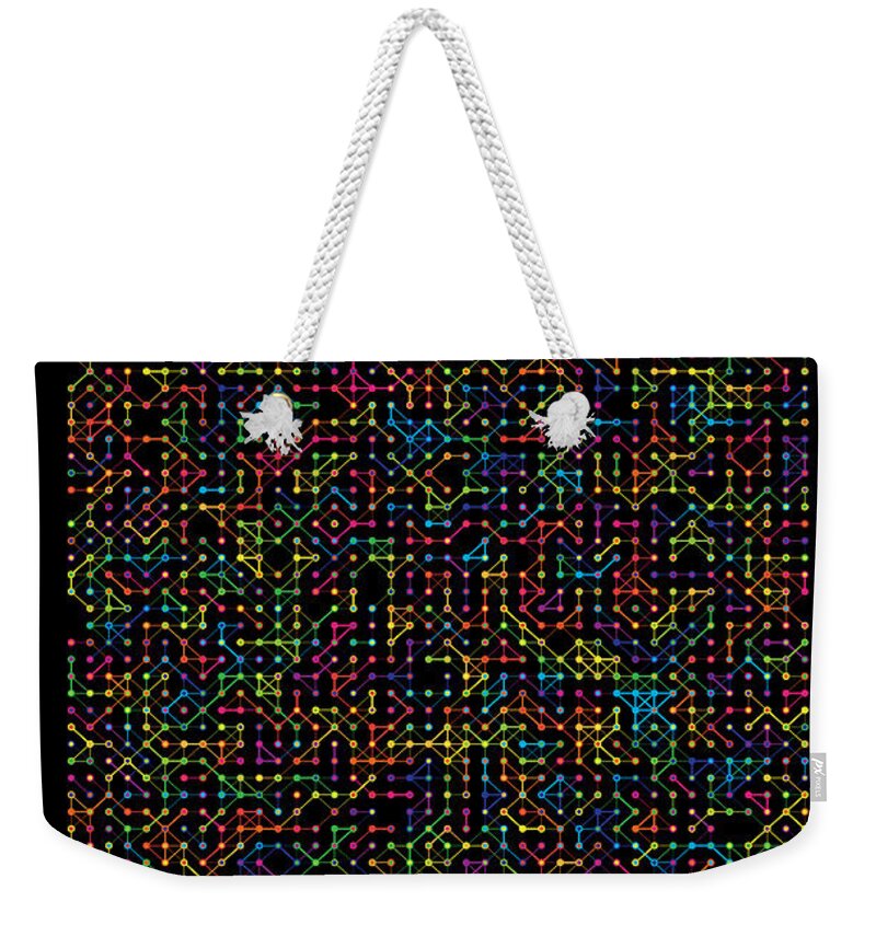 Pi Weekender Tote Bag featuring the digital art 2800 digits of Pi #3 by Martin Krzywinski