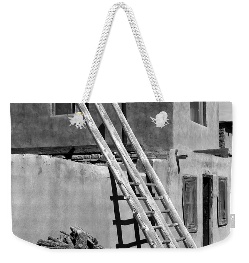 Acoma Pueblo Weekender Tote Bag featuring the photograph Acoma Pueblo Adobe Homes by Mike McGlothlen