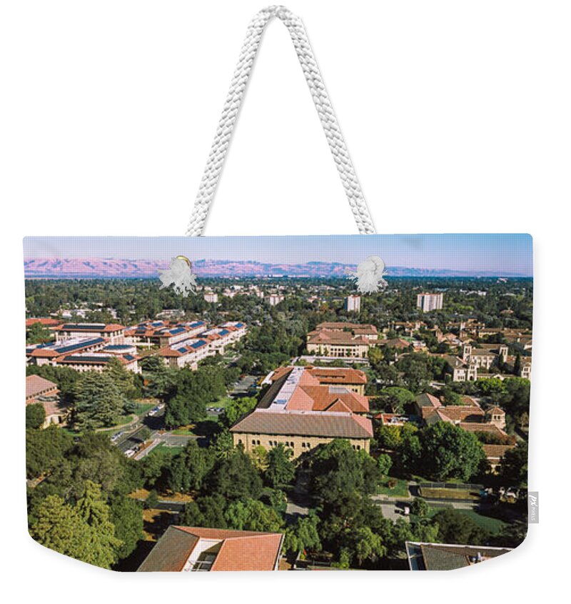 Photography Weekender Tote Bag featuring the photograph Aerial View Of Stanford University #3 by Panoramic Images
