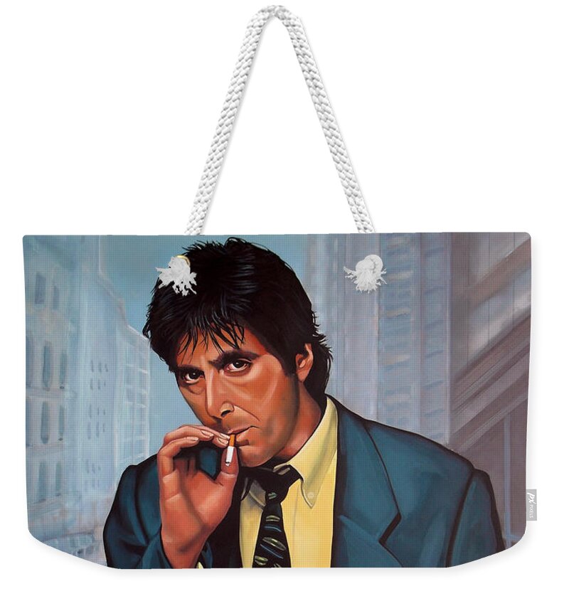Al Pacino Weekender Tote Bag featuring the painting Al Pacino 2 by Paul Meijering
