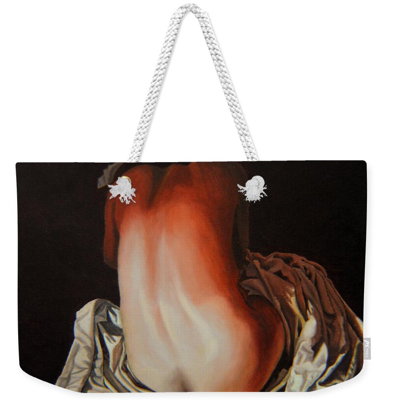 Back Weekender Tote Bag featuring the painting 3 A.m. by Thu Nguyen