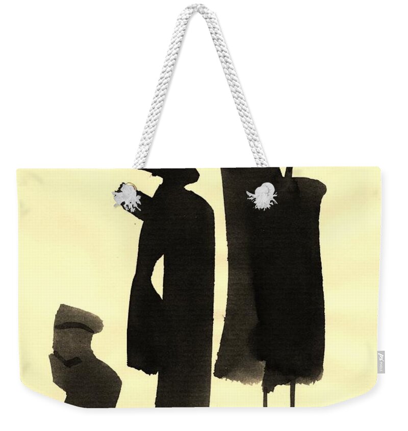 King Weekender Tote Bag featuring the drawing 3 Figures by Karina Plachetka