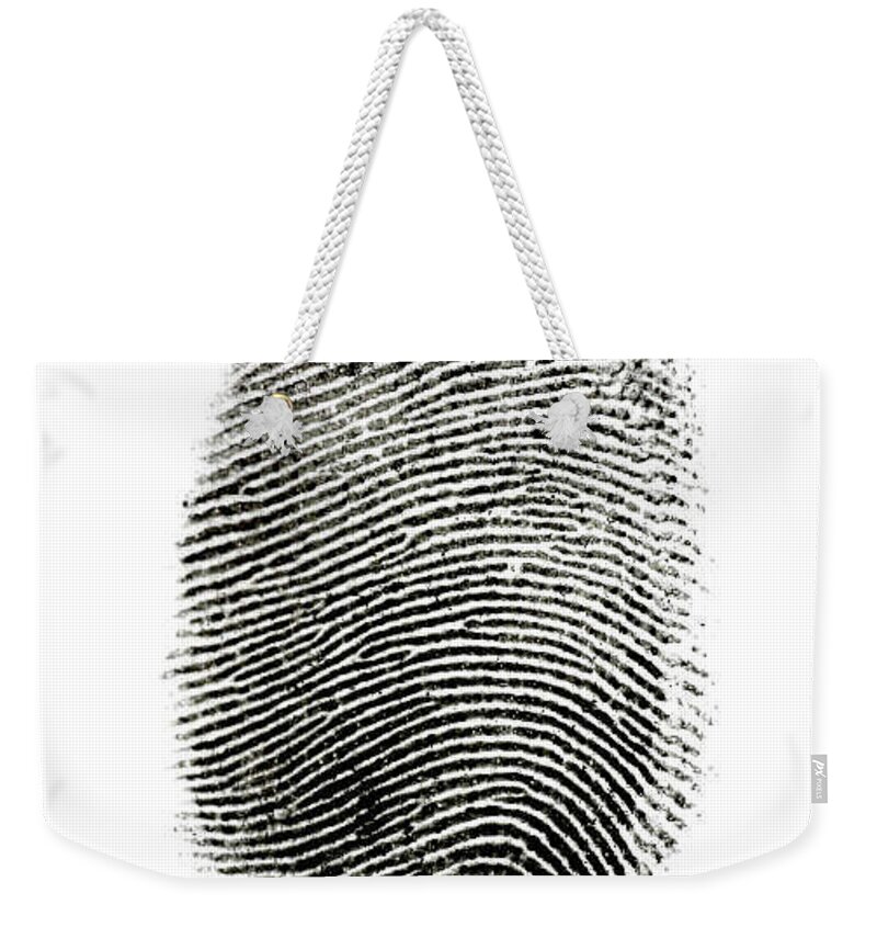 Print Weekender Tote Bag featuring the photograph Fingerprint #3 by Photo Researchers Inc
