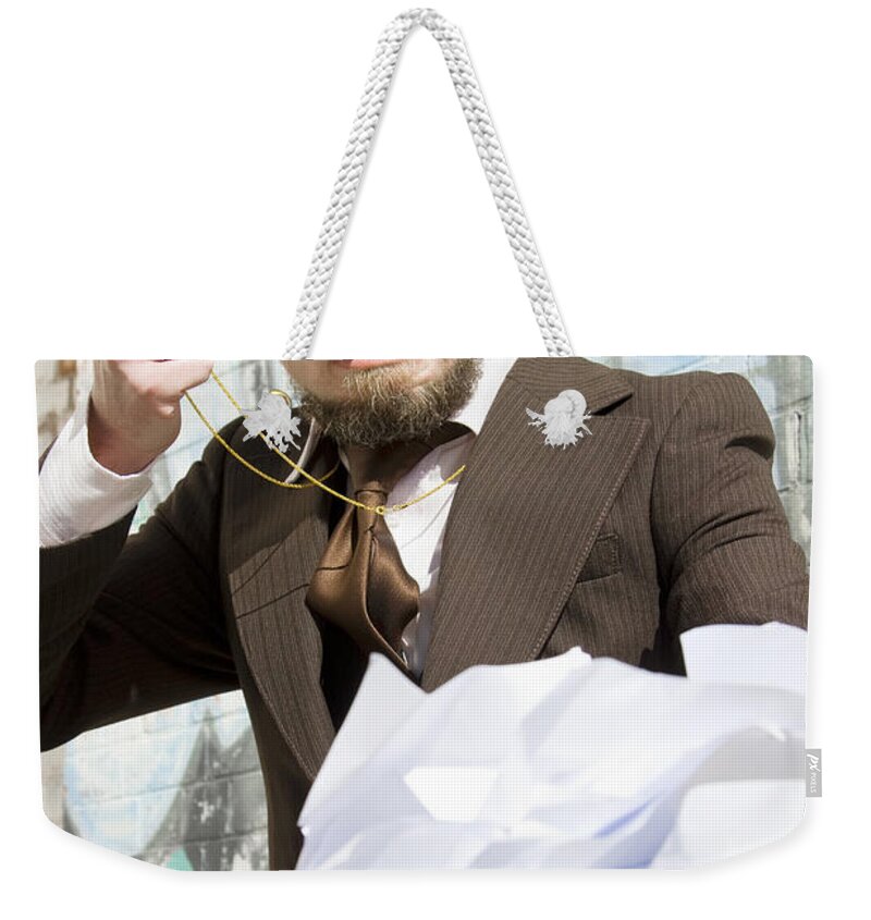Accountant Weekender Tote Bag featuring the photograph Frustrated Businessman by Jorgo Photography