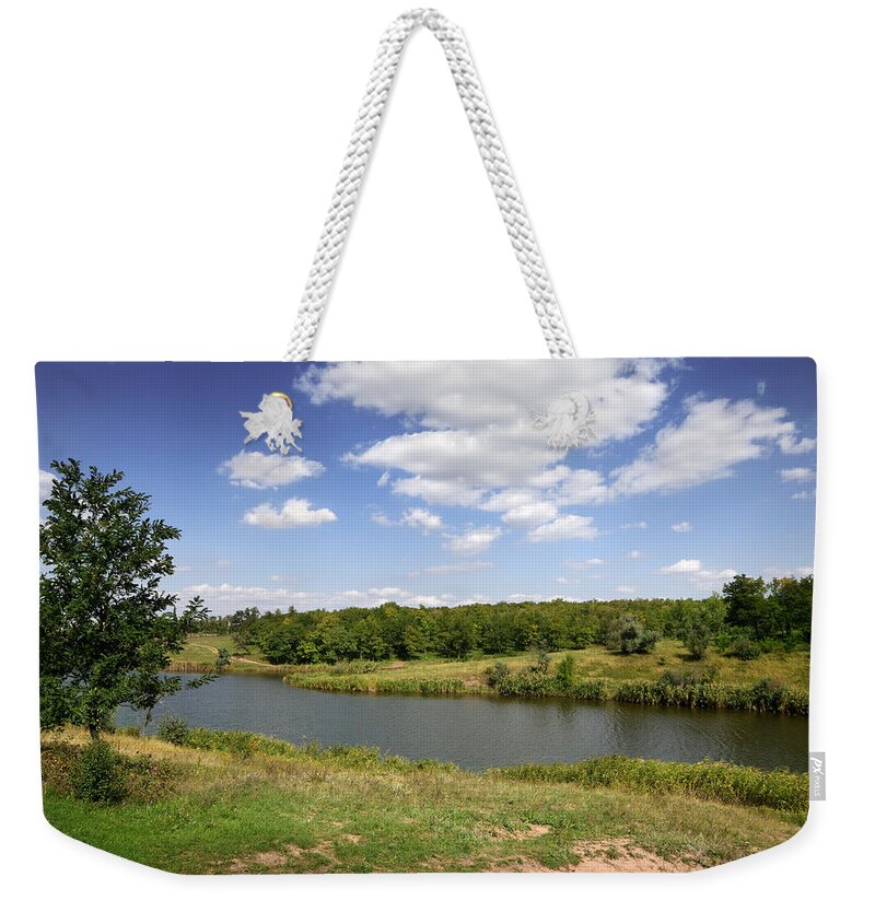 Water's Edge Weekender Tote Bag featuring the photograph Landscape #3 by Savushkin