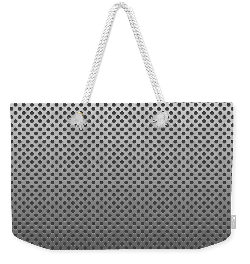 Pattern Weekender Tote Bag featuring the digital art Metal Dotted Silver #3 by Henrik Lehnerer
