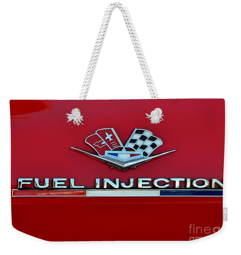  Weekender Tote Bag featuring the photograph Orig F. Injected 63 Corvette Stingray #3 by Dean Ferreira