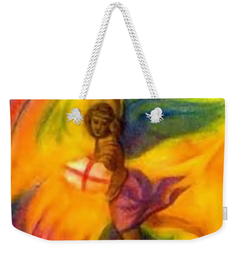 Canvas Weekender Tote Bag featuring the painting St. Michael #3 by Archangelus Gallery