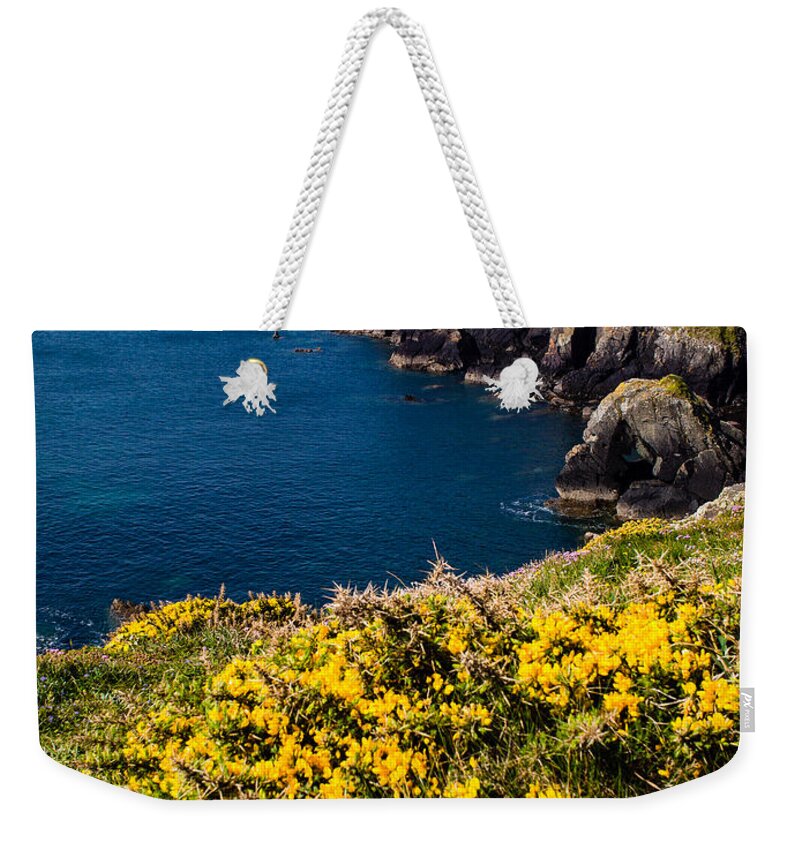 Birth Place Weekender Tote Bag featuring the photograph St Non's Bay Pembrokeshire by Mark Llewellyn