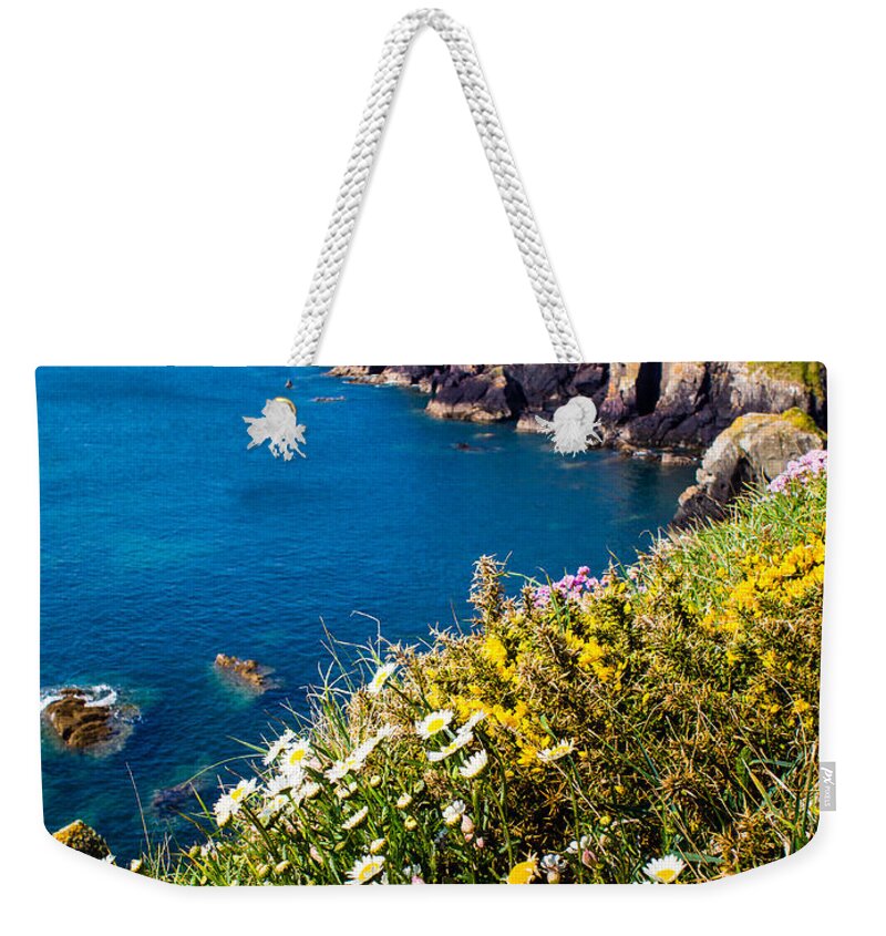 Armeria Maritima Weekender Tote Bag featuring the photograph St Non's Bay West Wales #3 by Mark Llewellyn