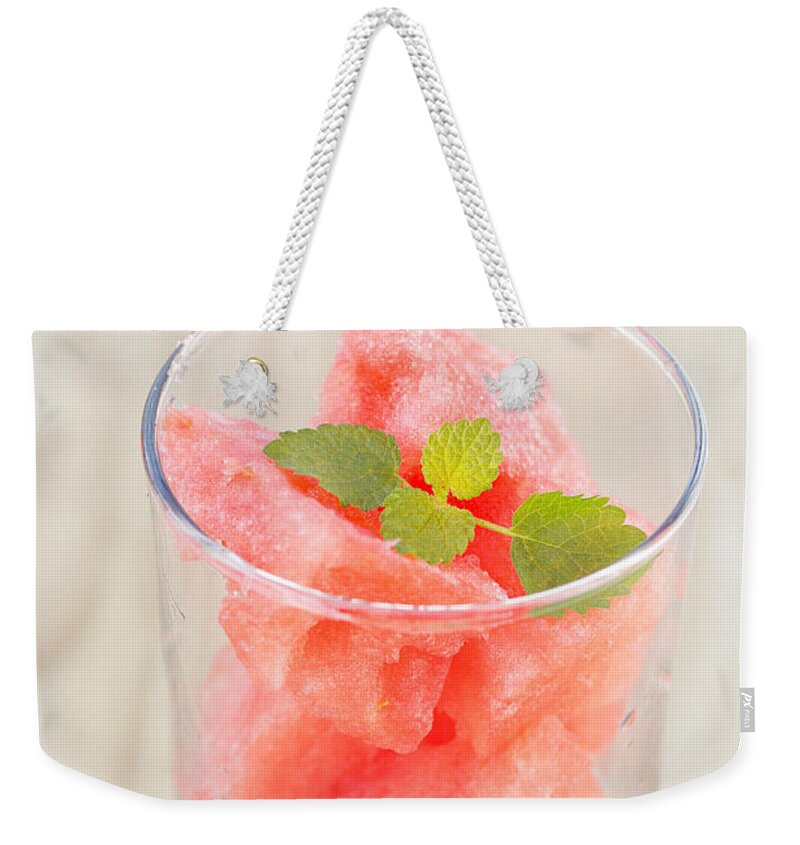 Fresh Weekender Tote Bag featuring the photograph Watermelon #3 by Paulo Goncalves