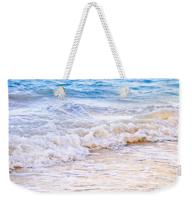 Caribbean Weekender Tote Bag featuring the photograph Waves breaking on tropical shore 1 by Elena Elisseeva