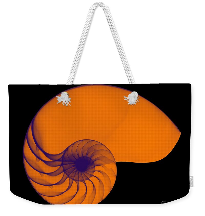 Radiograph Weekender Tote Bag featuring the photograph X-ray Of Nautilus #5 by Bert Myers