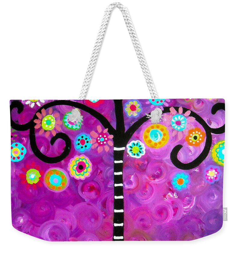 Tree Weekender Tote Bag featuring the painting Tree Of Life #6 by Pristine Cartera Turkus