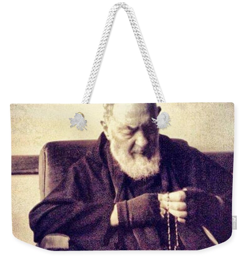 Father Weekender Tote Bag featuring the photograph Padre Pio by Matteo TOTARO
