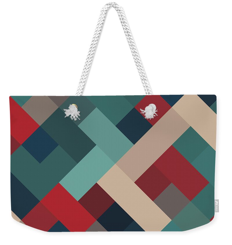 Abstract Weekender Tote Bag featuring the digital art Pixel Art #36 by Mike Taylor