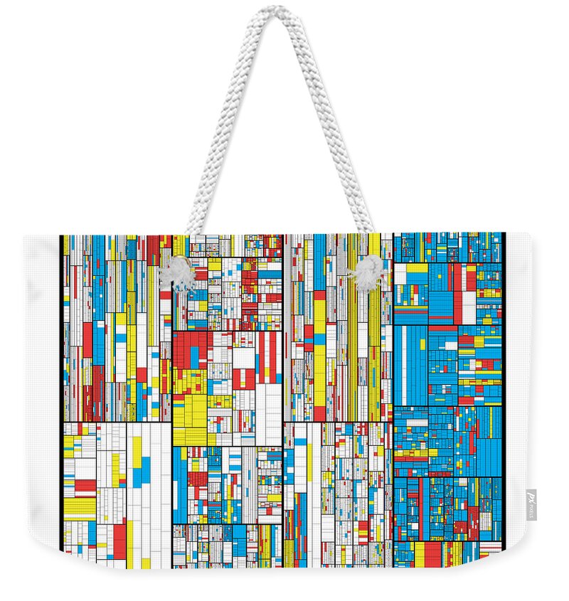 Pi Weekender Tote Bag featuring the digital art 3628 digits of Pi by Martin Krzywinski