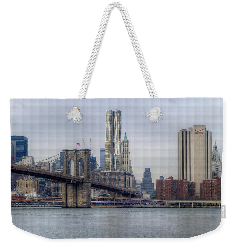 Brooklyn Bridge Weekender Tote Bag featuring the photograph Brooklyn Bridge #4 by Jerry Gammon