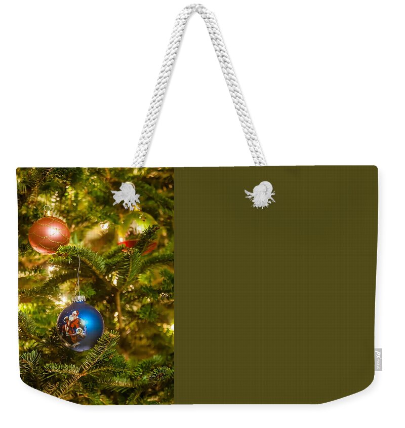 Artificial Weekender Tote Bag featuring the photograph Christmas Tree Ornaments #4 by Alex Grichenko