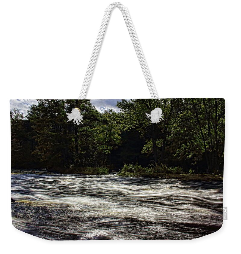 Eau Claire Dells Weekender Tote Bag featuring the photograph Silver Reflections by Dale Kauzlaric