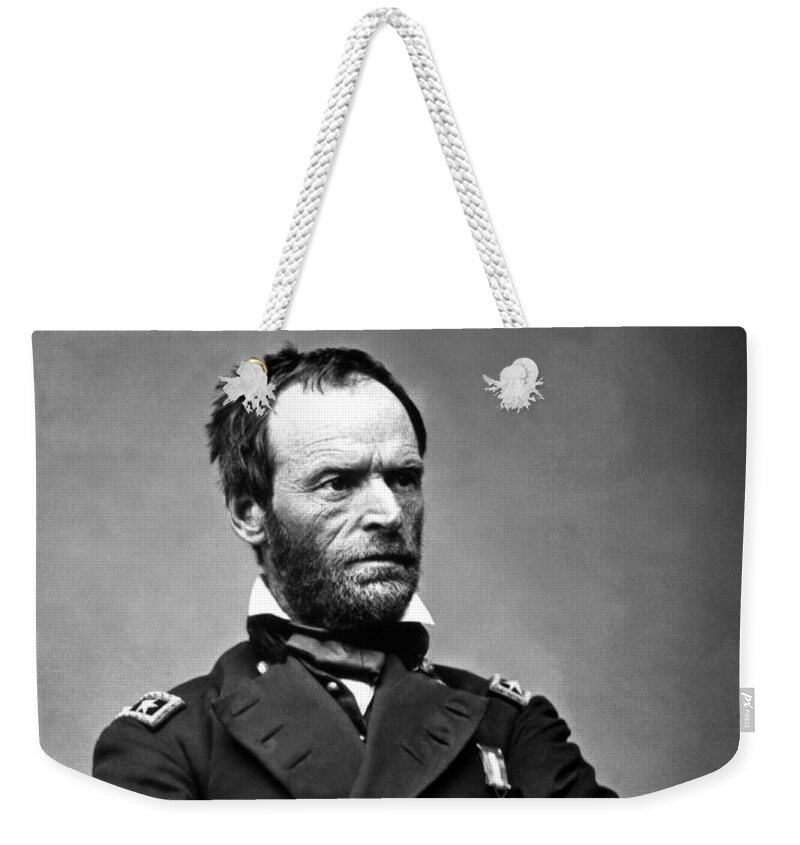 General Sherman Weekender Tote Bag featuring the photograph General William Tecumseh Sherman #4 by War Is Hell Store