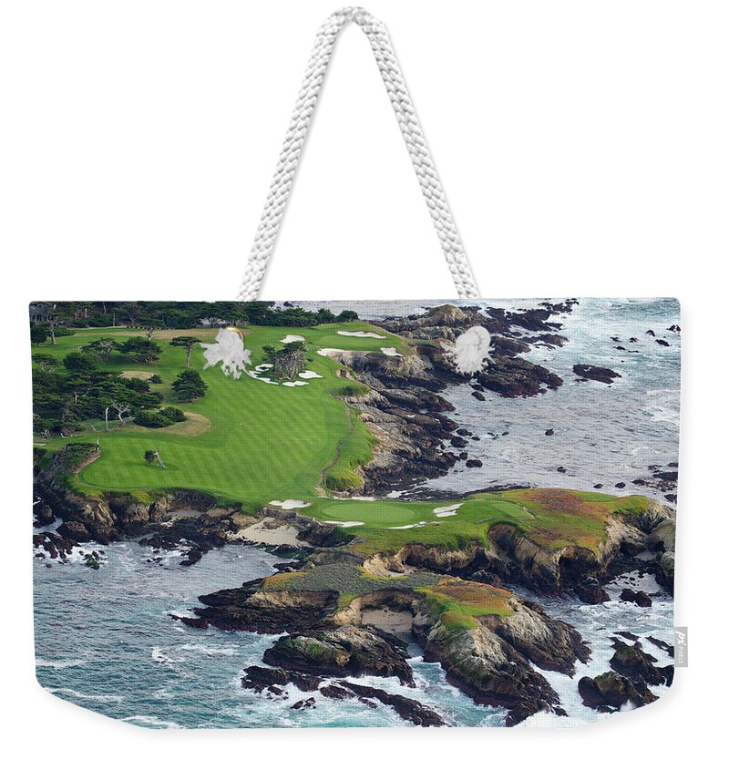 Photography Weekender Tote Bag featuring the photograph Golf Course On An Island, Pebble Beach #4 by Panoramic Images