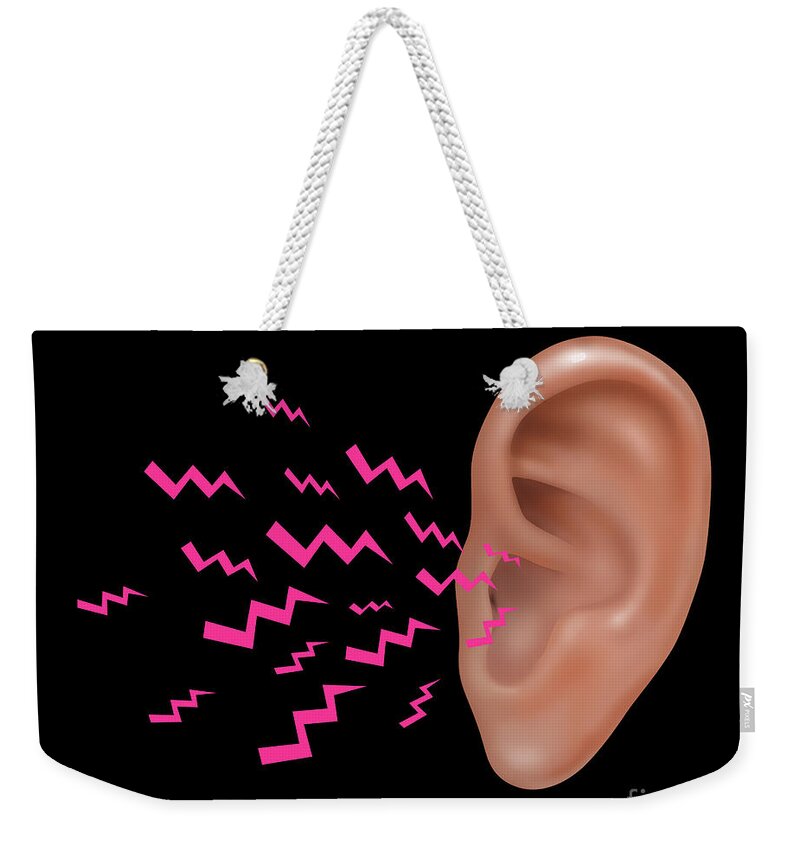Illustration Weekender Tote Bag featuring the photograph Sound Entering Human Outer Ear by Gwen Shockey