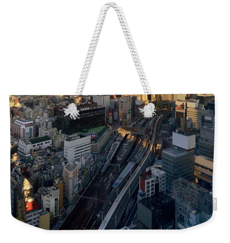 Tokyo Tower Weekender Tote Bag featuring the photograph Tokyo Cityscape #4 by Vladimir Zakharov