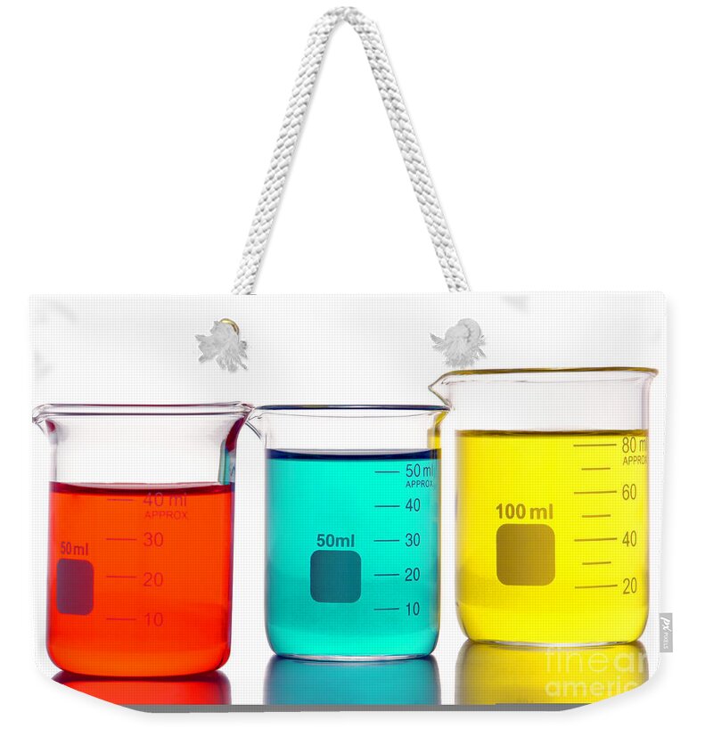 Beaker Weekender Tote Bag featuring the photograph Laboratory Equipment in Science Research Lab #46 by Science Research Lab