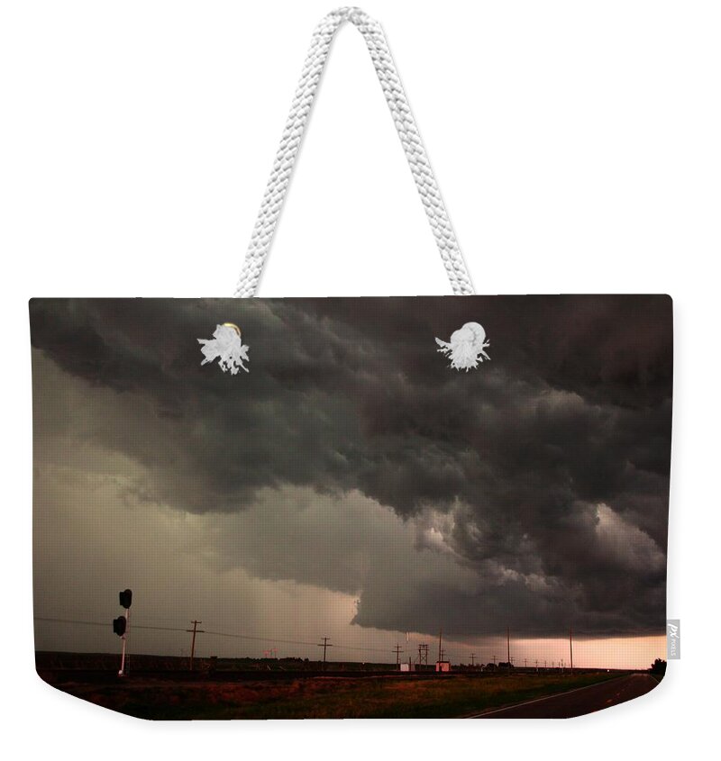 Stormscape Weekender Tote Bag featuring the photograph Nebraska Panhandle Supercells #46 by NebraskaSC