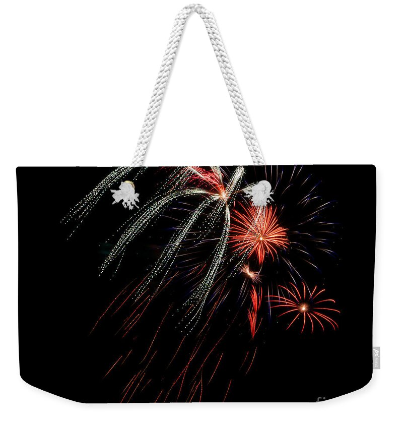 Fireworks Weekender Tote Bag featuring the photograph RVR Fireworks 2013 #49 by Mark Dodd