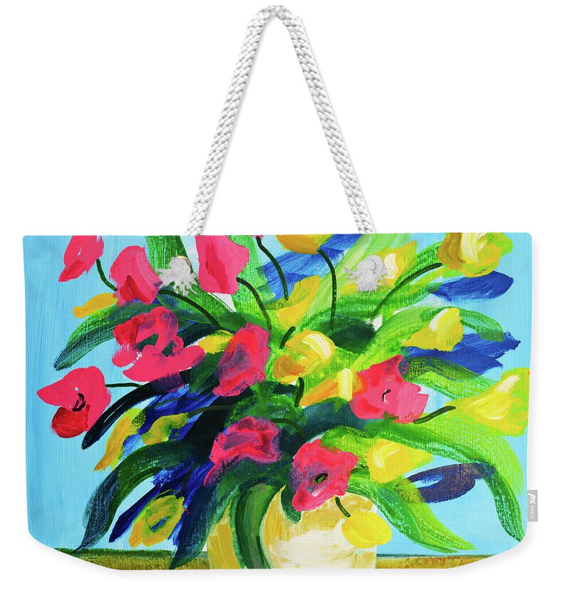 Art Weekender Tote Bag featuring the digital art Composition Of Flowers #5 by Balticboy