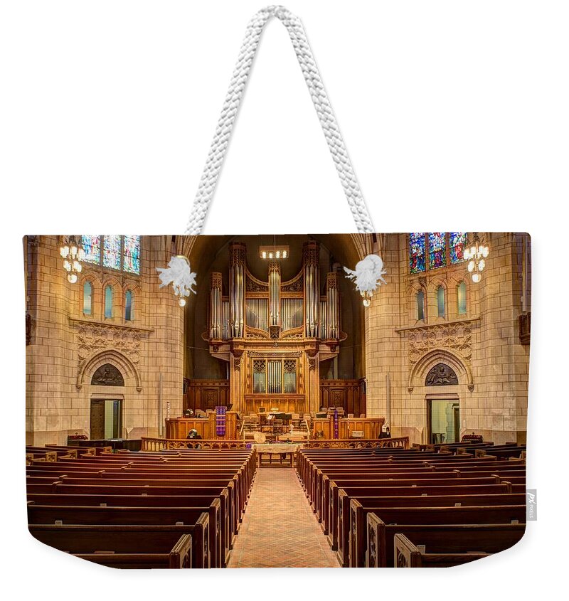 Mn Church Weekender Tote Bag featuring the photograph Hennepin Avenue Methodist Church #14 by Amanda Stadther