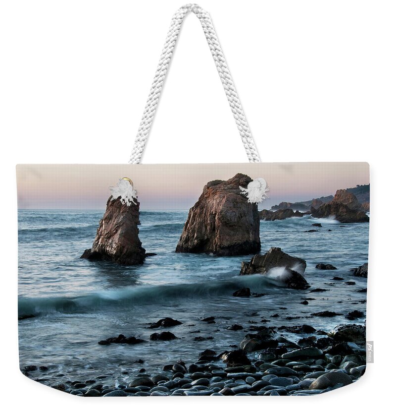 Tranquility Weekender Tote Bag featuring the photograph Rugged Big Sur Coast #5 by Mitch Diamond