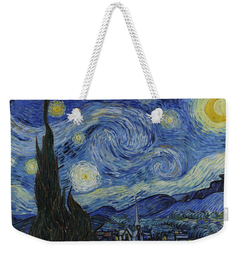 1889 Weekender Tote Bag featuring the painting The Starry Night by Vincent van Gogh