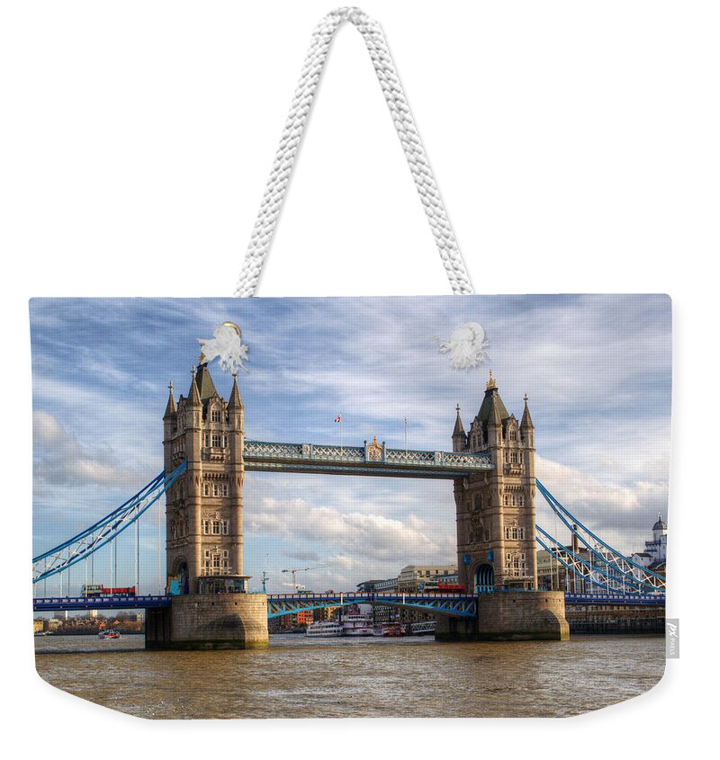 Tower Bridge Weekender Tote Bag featuring the photograph Tower Bridge #5 by Chris Day
