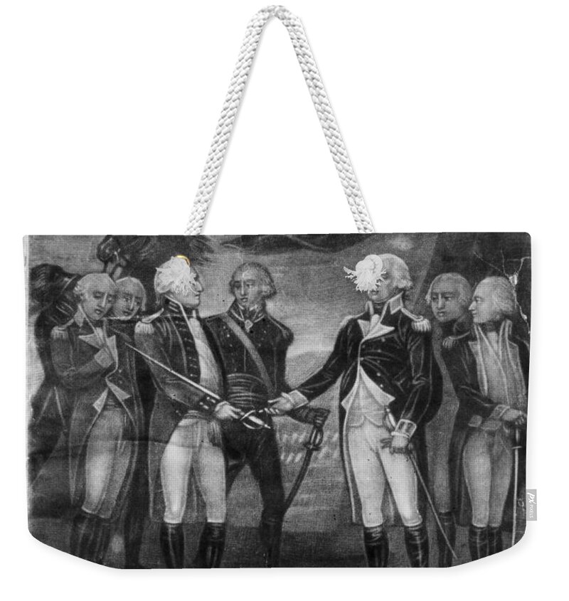 1781 Weekender Tote Bag featuring the drawing Yorktown Surrender, 1781 #5 by Granger